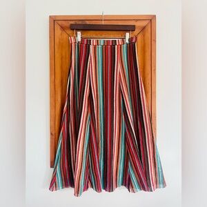 Crochet Knit Striped A-Line Skirt